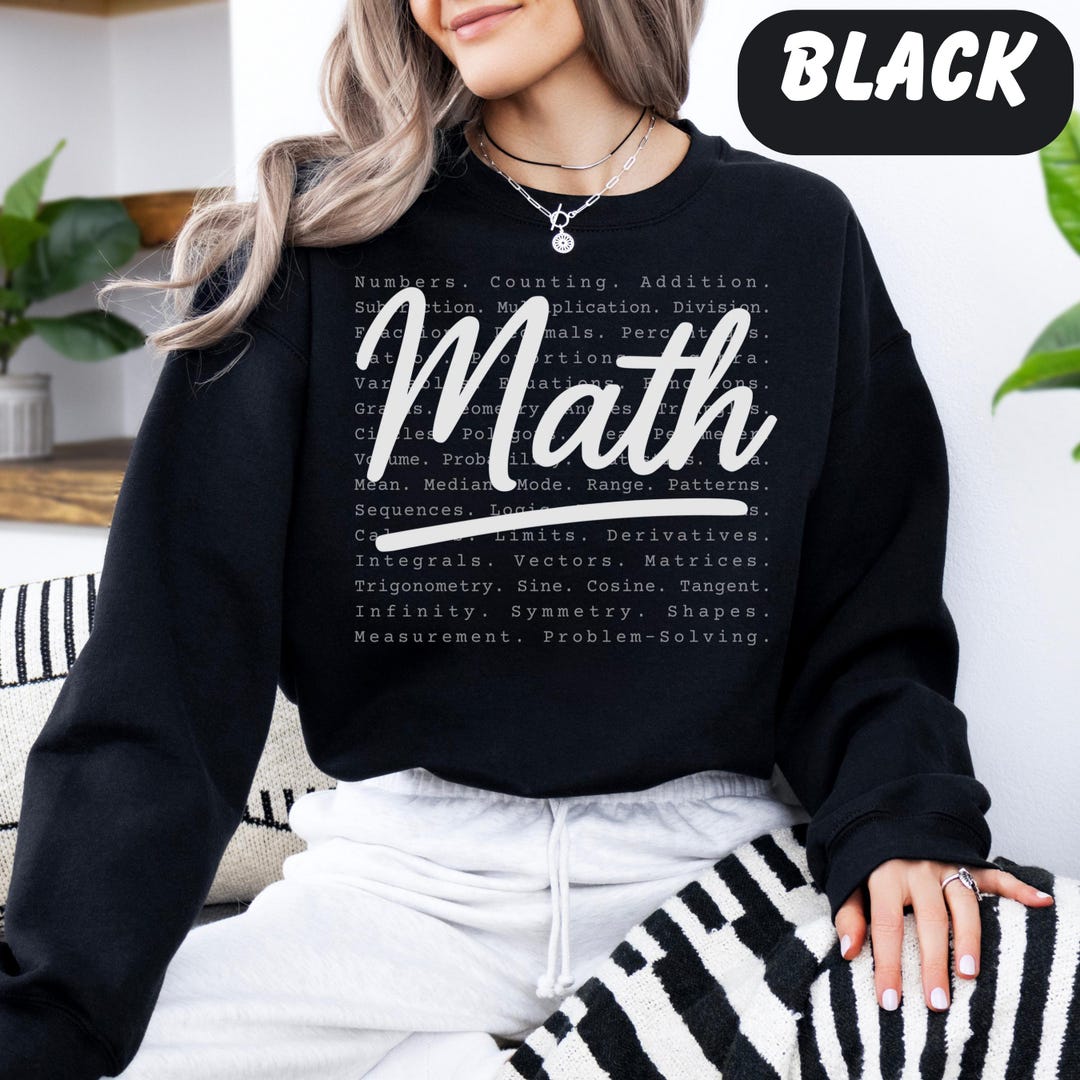Math Sweaters Math Teacher Sweatshirt: STEM Word Cloud, Gildan Crewneck - Etsy