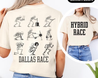 Custom Hybrid Race Shirt: Comfort Colors Skeleton Workout Tee
