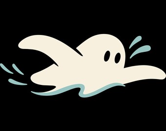 Ghost Swimming SVG: Funny Halloween Swim Shirt Design (Digital Files Included