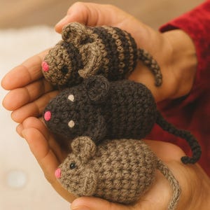 Set of 3 Crochet Catnip Toys for Cats & Kittens – Interactive Handmade Cat Toys, Cat Mice, Made With Yarn/Threads, My Cat&#39;s Favorite!!
