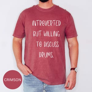 Comfort Colors Introverted Drumming talent Tshirt crew neck Fathers Day Drums Gift, Drummer Dad T-Shirt for Husband, Drumming Dad gift,