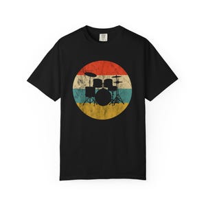 Comfort Colors Retro Drummer crew neck Fathers Day Drums Gift, T-Shirt for Husband