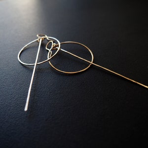 Long Bar Circle Earrings