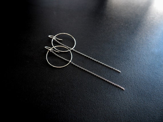 Circle + Chain Hook Earrings