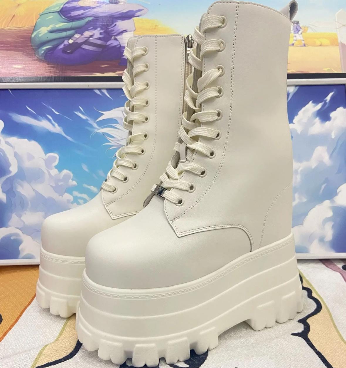 男女兼用 コスプレ用 20cm 隠し厚底ブーツ - Etsy 日本