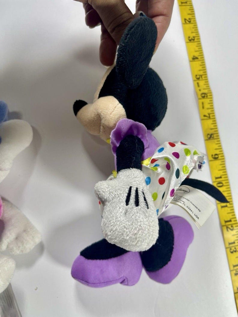Disney Plush Lot Daisy Duck & Minnie Mouse Birthday Polka Dot 9-10” Stuffed Animals Set Kids Gift Disney Toys Cute Soft image 9