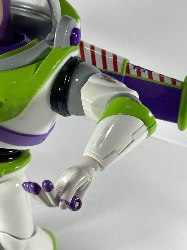 Disney Store Buzz Lightyear Talking Figure Toy Story 4 Bonnie Foot Non Working For Parts Repair Pixar Collectible image 5