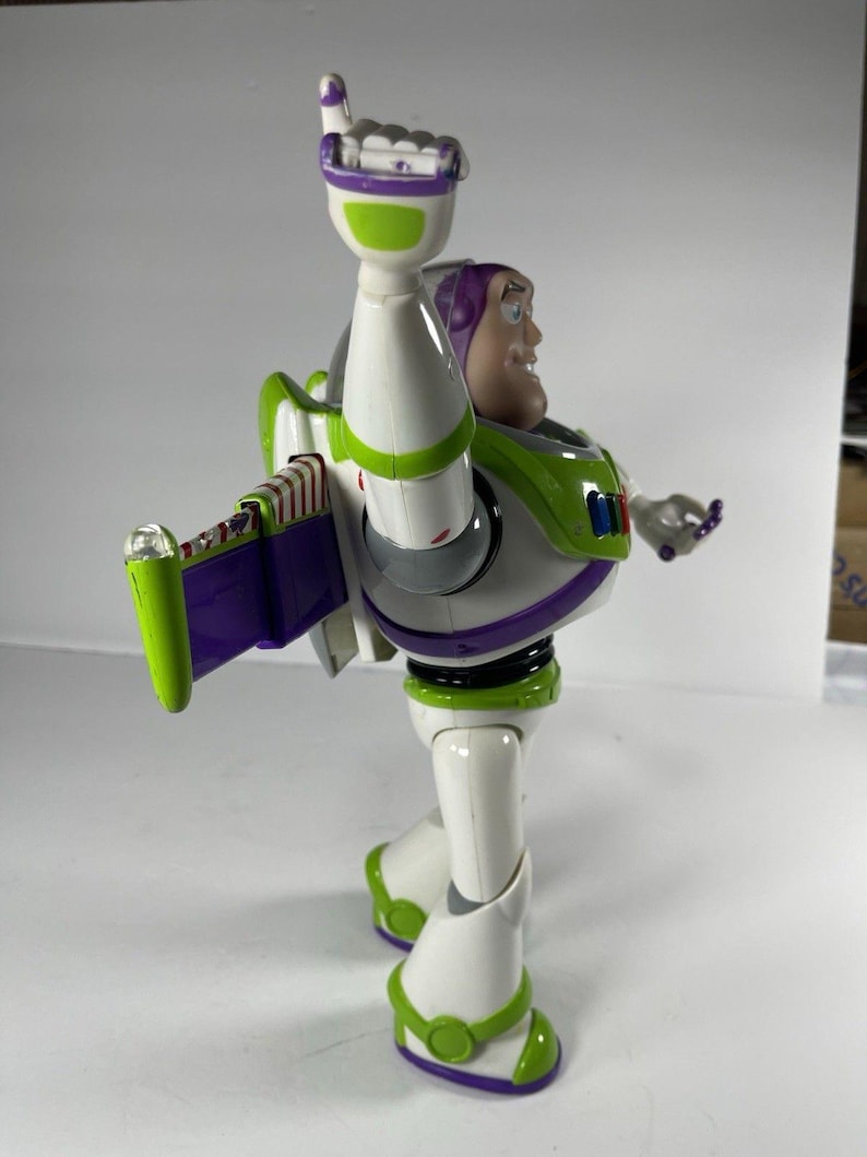 Disney Store Buzz Lightyear Talking Figure Toy Story 4 Bonnie Foot Non Working For Parts Repair Pixar Collectible image 7