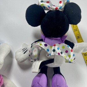Disney Plush Lot Daisy Duck & Minnie Mouse Birthday Polka Dot 9-10” Stuffed Animals Set Kids Gift Disney Toys Cute Soft image 8