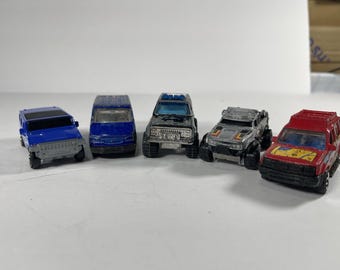 Vintage Matchbox & Hot Wheels Diecast Truck Lot of 5 Hummer,Ford Transit,blazer