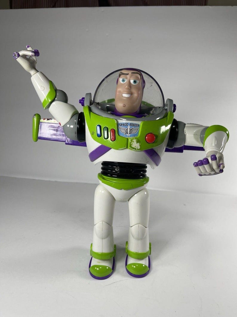 Disney Store Buzz Lightyear Talking Figure Toy Story 4 Bonnie Foot Non Working For Parts Repair Pixar Collectible image 1