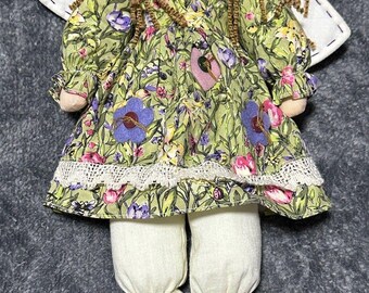 Vintage Prima Creations Autumn Harvest Angel Doll Country Girl Figurine Fall Decor Farmhouse Thanksgiving 14 Inch