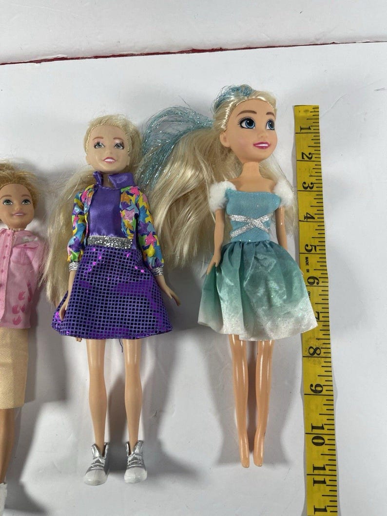 Barbie Doll Lot of 3 Skipper & Stacie Sisters + Elsa Style Princess Doll Mattel Disney 9-11” Fashion Dolls Preowned image 16