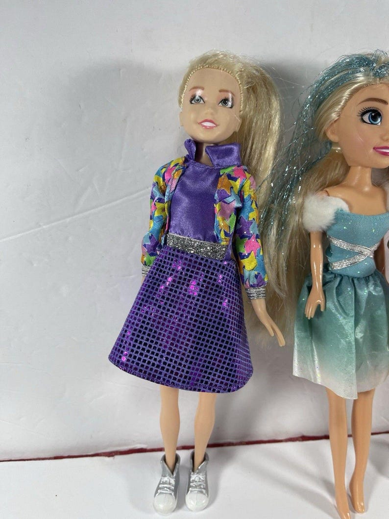 Barbie Doll Lot of 3 Skipper & Stacie Sisters + Elsa Style Princess Doll Mattel Disney 9-11” Fashion Dolls Preowned image 2