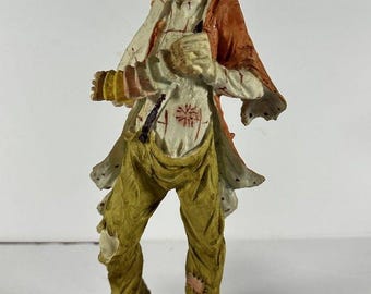 Vintage Hobo Clown Figurine 12 Inch Accordion Player Statue, Sad Clown Collectible, Circus Memorabilia, Made in Taiwan ROC, Clown Decor, Ret