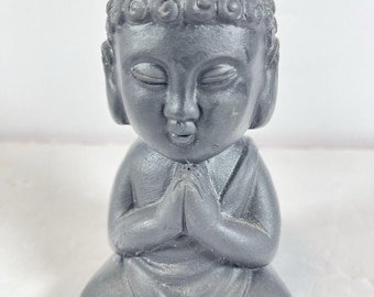 Small Black Buddha Statue - Praying Namaste Hands - Zen Home & Garden Decor