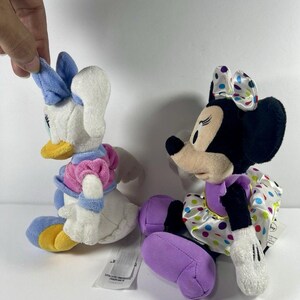 Disney Plush Lot Daisy Duck & Minnie Mouse Birthday Polka Dot 9-10” Stuffed Animals Set Kids Gift Disney Toys Cute Soft image 4