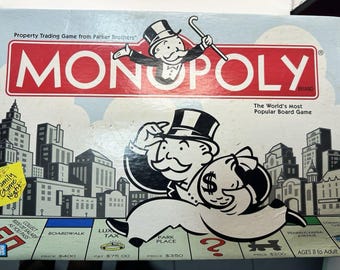 1999 Monopoly Board Game Parker Brothers – Missing Dice – READ – Vintage Classic Edition for Parts or Play