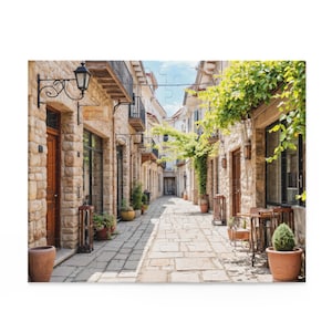 Puzzle, Watercolor Old Town Scene, Jigsaw Puzzles, Beautiful Artwork, Relaxing Hobby, Mindful Activity, Unique Gift Idea, Home Decor