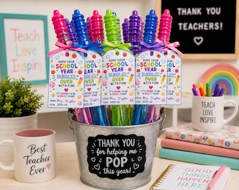 Summer Bubble Gift Tags | Teacher End of Year, Start of Year, Printable PDF, Editable Canva Template