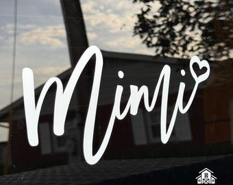 Custom Mimi Vinyl Decal: Personalized Grandma Gift for Car, Laptop