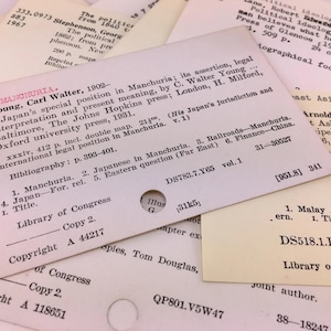 Vintage Library Catalog Cards