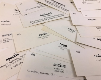Vintage Vocabulary Cards