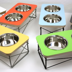 Modern Dog Bowl Stand - Dog Bowl or Cat Bowl Elevated Feeder Mid Century Modern Design Eames Inspired, Pet Feeder, Pet Bowl Stand