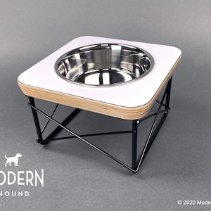 Elevated Dog Feeder Raised Dog Bowls Mid Century Modern 