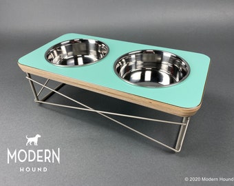 Modern Dog Bowl Stand - Dog Bowl or Cat Bowl Elevated Feeder Mid Century Modern Design Eames Inspired, Pet Feeder, Pet Feeding Stand
