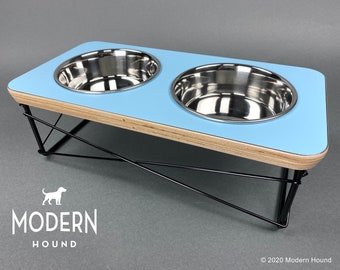 Modern Dog Bowl Stand - Dog Bowl or Cat Bowl Elevated Feeder Mid Century Modern Design Eames Inspired, Pet Feeder, Pet Bowl Stand, Pet Dish