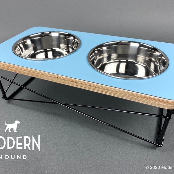 Modern Dog Bowl Stand - Dog Bowl or Cat Bowl Elevated Feeder Mid Century Modern Design Eames Inspired, Pet Feeder, Pet Bowl Stand, Pet Dish