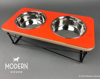 Modern Pet Feeding Stand - Dog Bowl or Cat Bowl Elevated Feeder Mid Century Modern Design Eames Inspired, Pet Feeder, Pet Dish