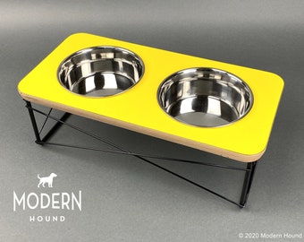 Modern Dog Bowl Stand - Dog Bowl or Cat Bowl Elevated Feeder Mid Century Modern Design Eames Inspired, Pet Feeder, Pet Dish, Feeding Station