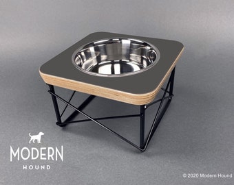 Single Bowl Modern Pet Feeder - Dog Bowl or Cat Bowl Elevated Feeder Mid Century Modern Design Eames Inspired Pet Dish, Pet Feeder, Pet Dish