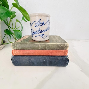 RARE Vintage 1992 Rowe Stoneware Mini Jar "Ice Spectacular" Handmade 1990s Salt Glaze Pottery Ceramic Small Cup