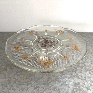 Assiette à gâteau George Briard vintage motif Sonate - Plateau de service MCM moderne Mid-Century, plateau à desserts rétro divertissant, Hollywood Regency