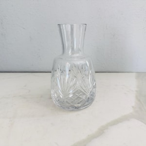 Vintage Glass Crystal Carafe - Elegant Clear Pressed Glass Table Pitcher Decanter - Mid-Century Barware, Dining Serveware, Beverage Server