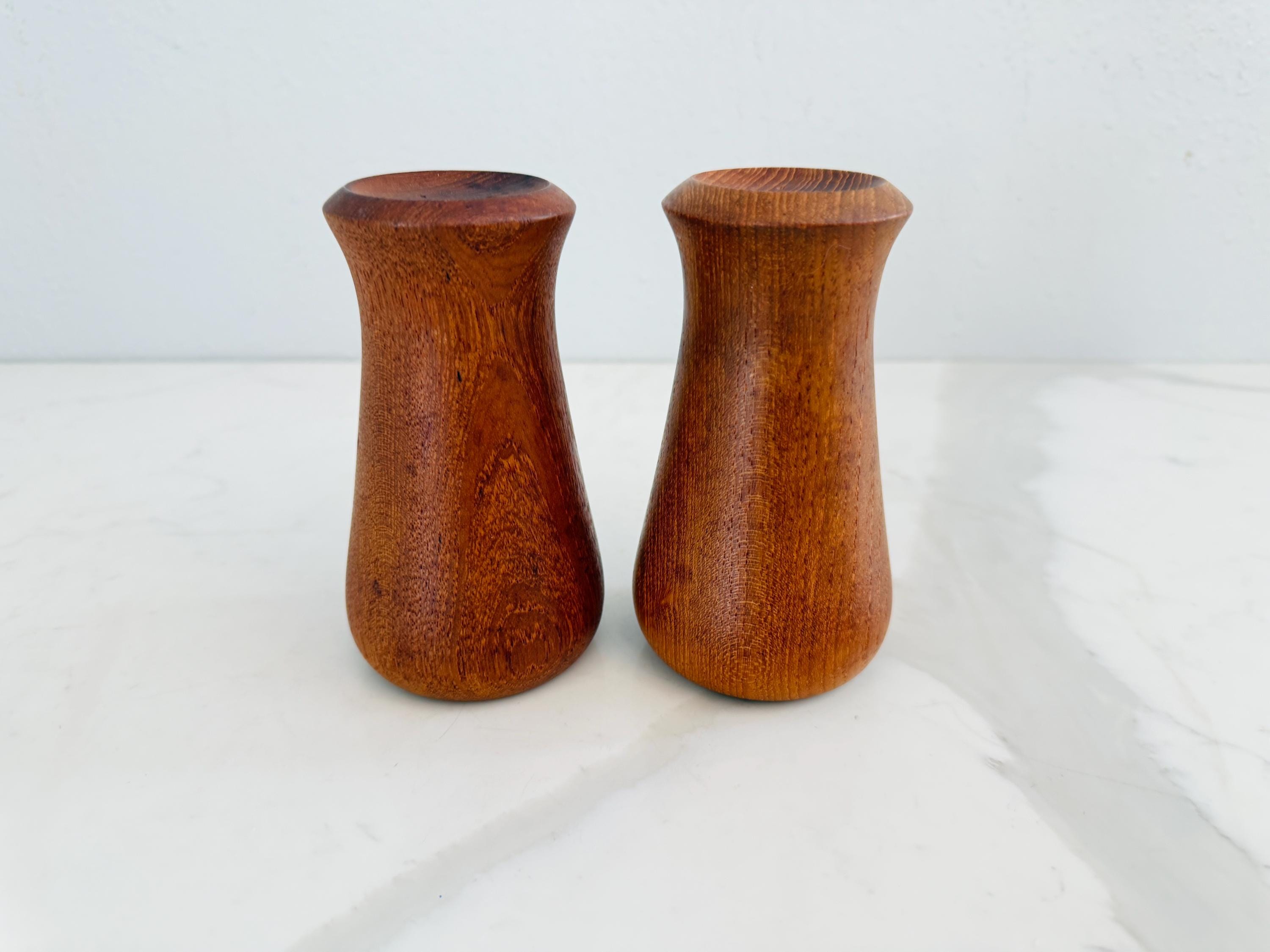Salt＆pepper shaker danish design1960s Vintage 1960s Dansk Wood Salt & Pepper Shakers Designed by Jens