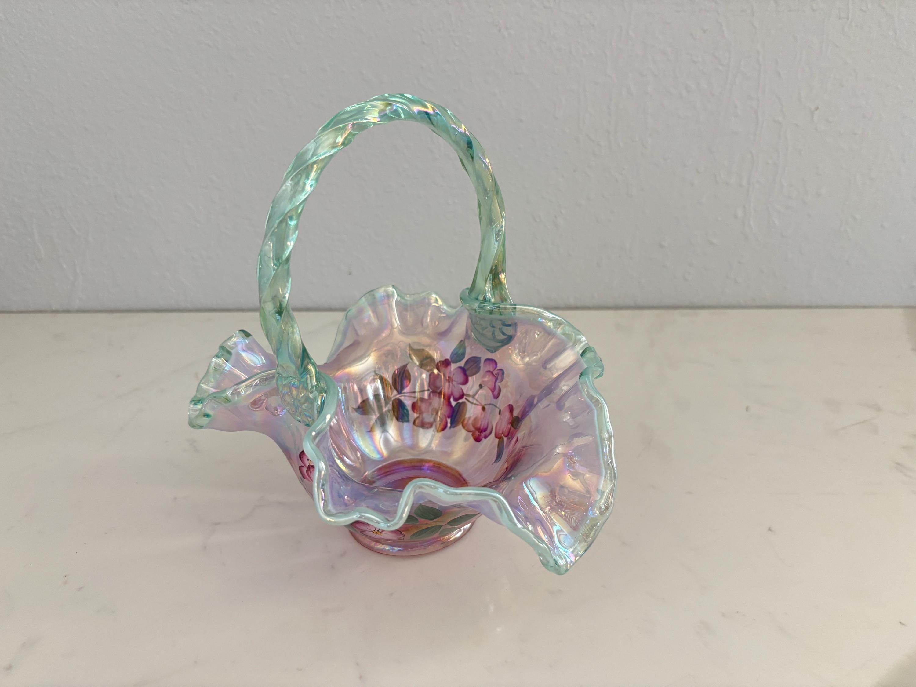 Fenton Basket Hand Painted and Signed - Etsy