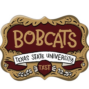 Texas State University, Bobcats, Holiday Personalized Holiday Ornament Decoration, for College or University