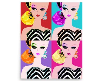 Pop Art Classic, Vintage, Fashion Doll, Original Giclee Print Wall Art Decor Children Kids Women Artwork