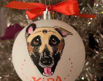 Custom Hand Painted Ornament, Personalized Holiday Portrait Christmas Tree, Pets, Family, Kids, Baby, Bride, Wedding, Anniversary, Graduate