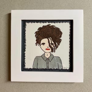 Robert Smith, The Cure, Original Illustrated Framed Portrait Artwork Famous Faces Celebrity Musician Pop Culture, The CELEBarty Collection