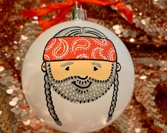 Original Hand Painted Ornament Famous Faces Celebrity Musician, Country Music, Pop Culture, PorTREEt, The CELEBarty Collection