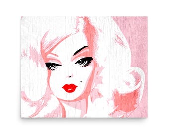 Classic, Vintage, Fashion Doll with Big Hair Original Giclee Print Wall Art Decor Children Kids Women Artwork