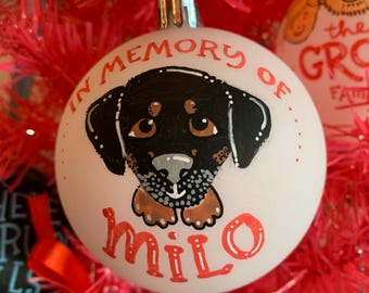 Custom Hand Painted Ornament, Personalized Holiday Portrait Christmas Tree, Pets, Family, Kids, Baby, Bride, Wedding, Anniversary, Graduate