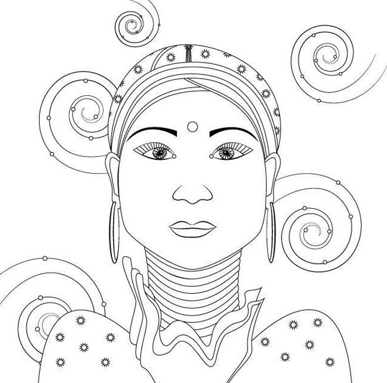 Faces of Culture Adult Coloring Book | Etsy