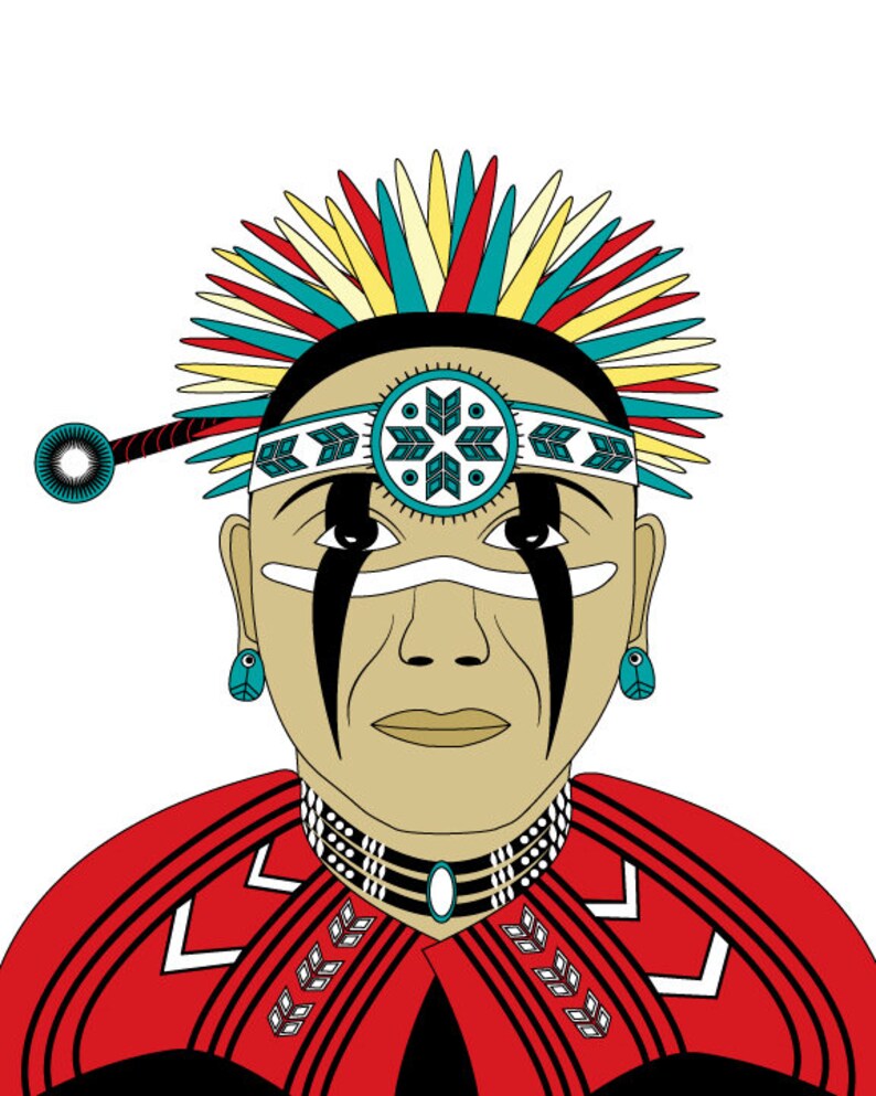 Native American Greeting Card Art Card Etsy