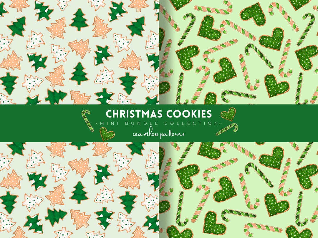 Christmas Cookie Tree | Digital Seamless Pattern Mini Bundle — Hand ...